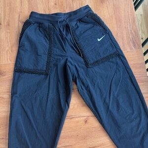 Nike Black Track Pants with Fleece Patch Pockets